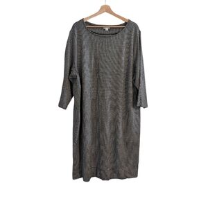 J. Jill Ponte Geometric Print 3/4 Sleeve Shift Dress NWT